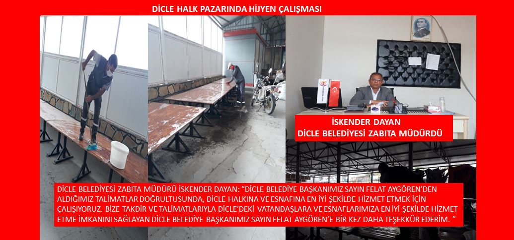 DİCLE HALK PAZARINDA HİJYEN ÇALIŞMASI YAPILDI