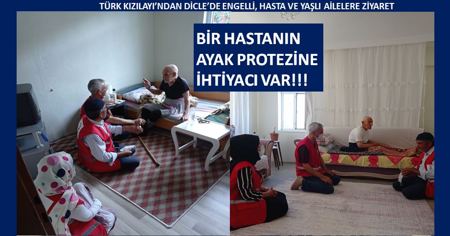 TÜRK KIZILAYI’NDAN DİCLE’DE ENGELLİ, HASTA VE YAŞLI AİLELERE ZİYARET
