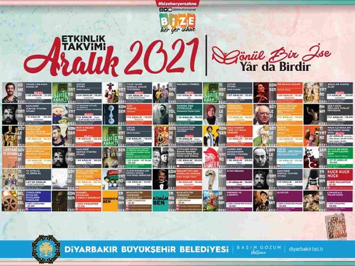 Diyarbakırlılar 2021 yılını kültür ve sanatla bitirecek