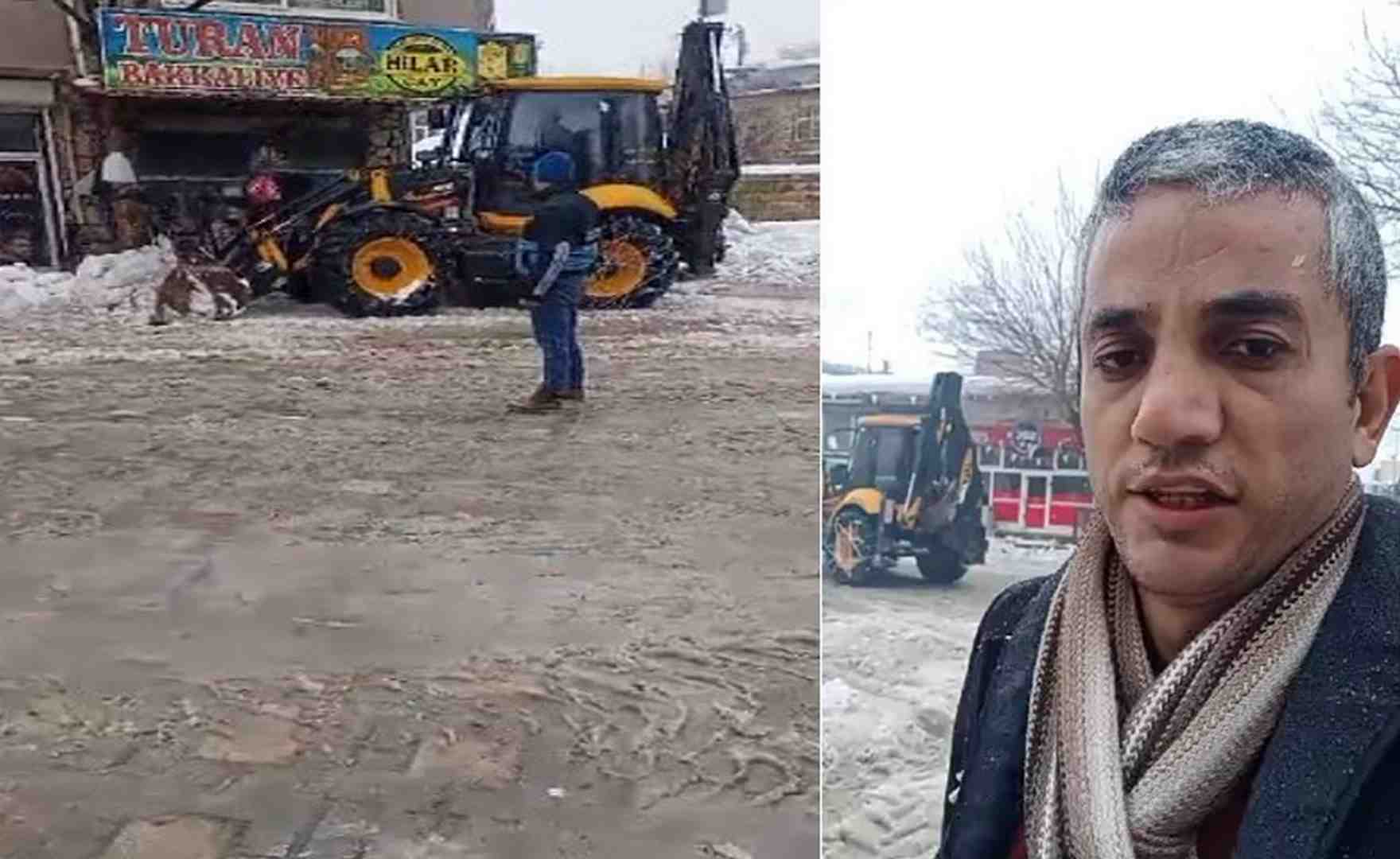 Dicle İlçesinde kar temizleme çalışması devam ediyor