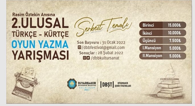 DBŞT’den 2. Ulusal Türkçe-Kürtçe Oyun Yazma Yarışması