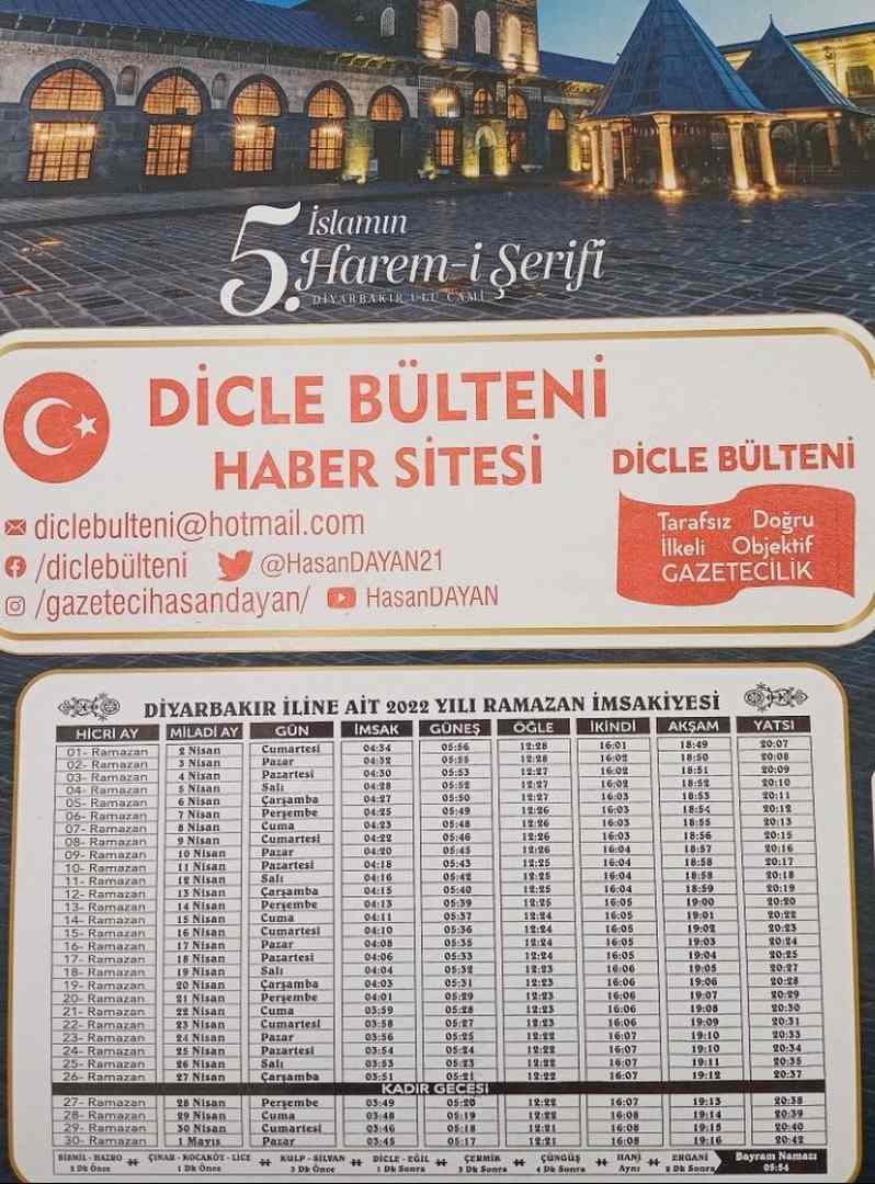 Ramazan ayı imsakiyesi