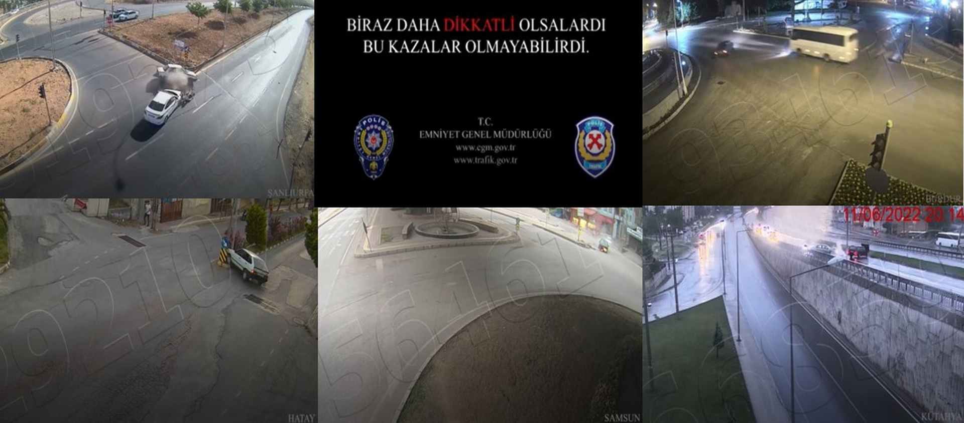 Meydana gelen bazı trafik kazaları KGSY kameralarına böyle yansıdı