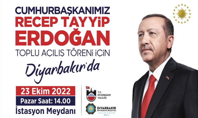 Cumhurbaşkanı Recep Tayyip Erdoğan 23 Ekim’de Diyarbakır’a geliyor