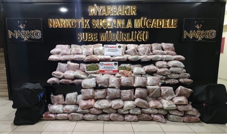 Diyarbakır’da düzenlenen 95 operasyonda çok sayıda uyuşturucu ve silah ele geçirildi