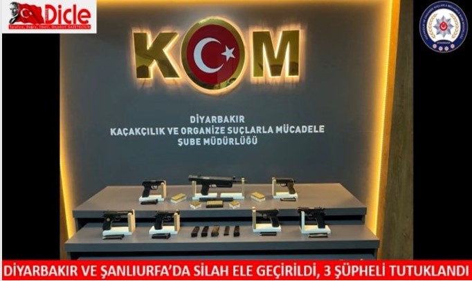 Diyarbakır ve Şanlıurfa’da silah ele geçirildi, 3 şüpheli tutuklandı