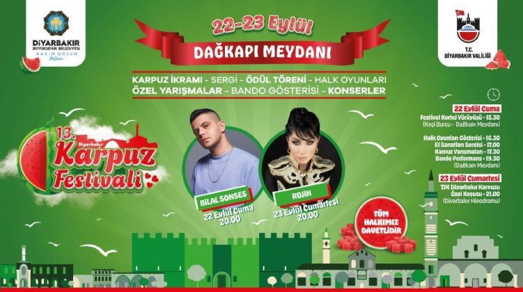 Diyarbakır Karpuz Festivali 22-23 Eylül’de