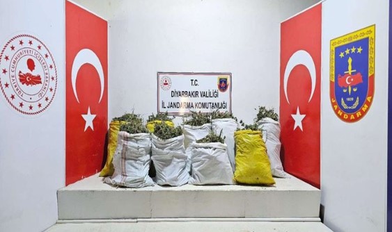 Diyarbakır’da ormanlık alan içerisinde 38 kilogram esrar ele geçirildi