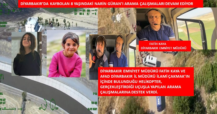 Diyarbakır’da kaybolan 8 yaşındaki Narin Güran’ı arama çalışmaları devam ediyor