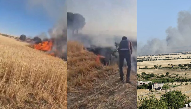 Hani ile Dicle arasındaki buğday tarlasında çıkan yangın onlarca dönüm ekili alanı küle çevirdi