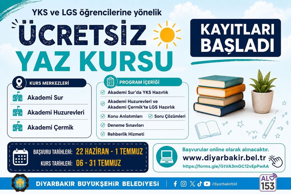 Öğrencilere ücretsiz yaz kursu