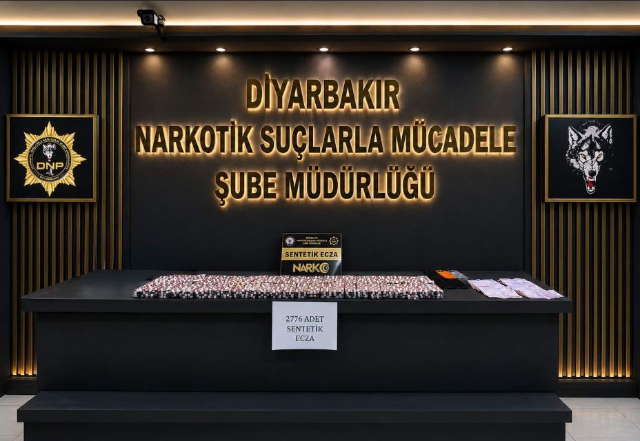 Diyarbakır’da 2 bin 776 adet sentetik ecza maddesi ele geçirildi