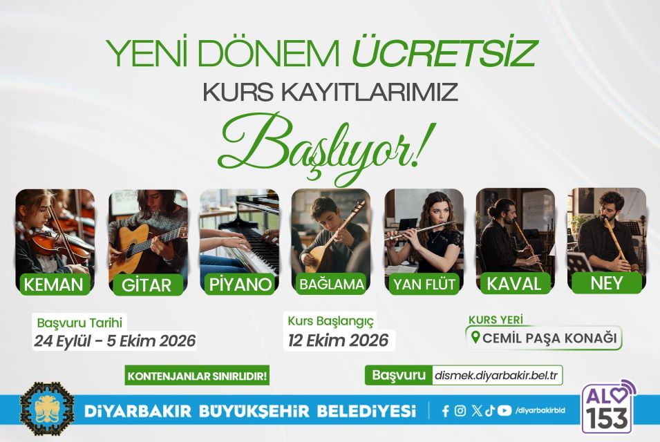 Müzik kursları ve sanat atölyeleri için kayıtlar başladı