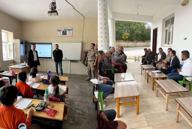 Dicle Kaymakamı Atış kırsal mahallelerde öğrenci, öğretmen ve vatandaşlarla buluştu